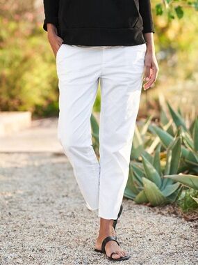 Frank & Eileen Wicklow Italian Chino Pants White Straight Leg Ankle Size 10